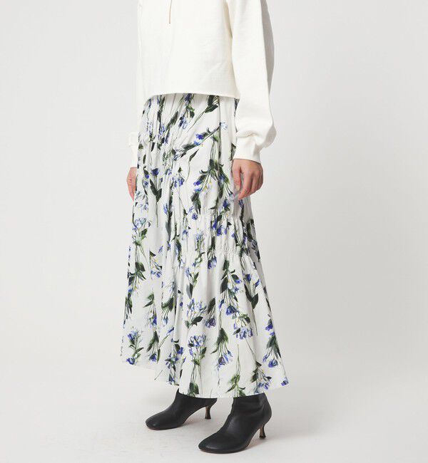 EMMEL REFINES「＜EMMEL REFINES＞EM フラワープリント シャーリング スカート」|スカート|