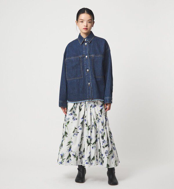 EMMEL REFINES「＜EMMEL REFINES＞EM フラワープリント シャーリング スカート」|スカート|