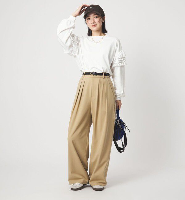 UNITED ARROWS green label relaxing「【WEB限定】＜at ease＞袖フリル プルオーバー カットソー」|Tシャツ・カットソー|