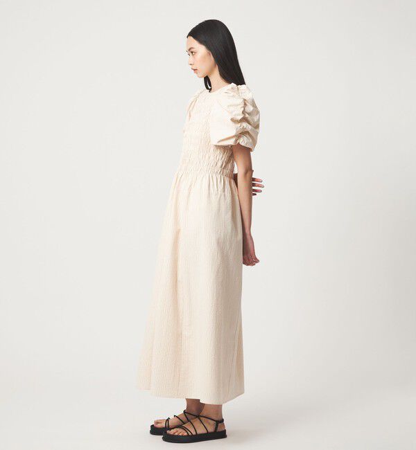 EMMEL REFINES「＜EMMEL REFINES＞EM ストライプ シャーリング フレア ワンピース」|ワンピース|