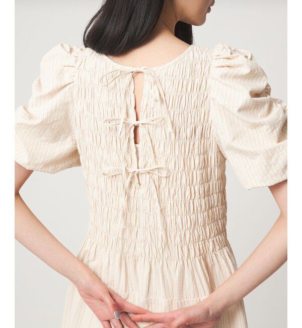 EMMEL REFINES「＜EMMEL REFINES＞EM ストライプ シャーリング フレア ワンピース」|ワンピース|