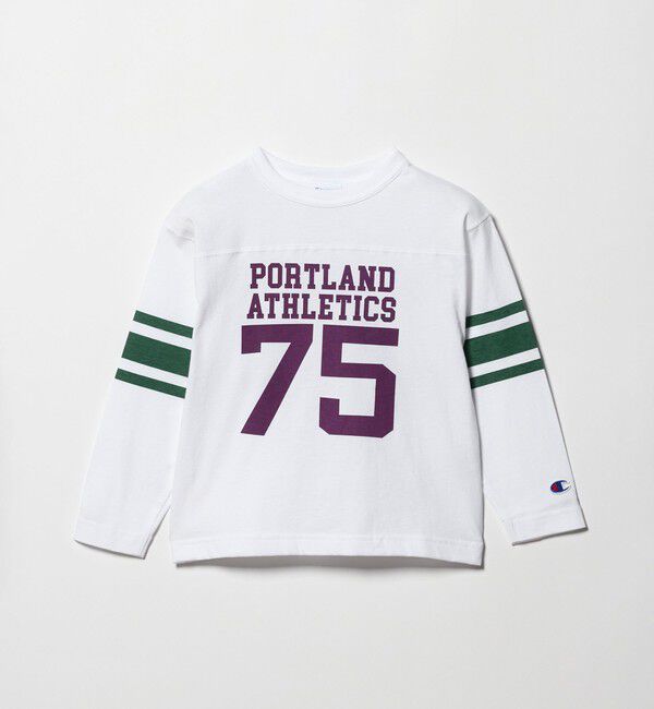 UNITED ARROWS green label relaxing「＜Champion＞ロングスリーブフットボール Tシャツ 110cm-130cm」|Tシャツ・カットソー|WHITE