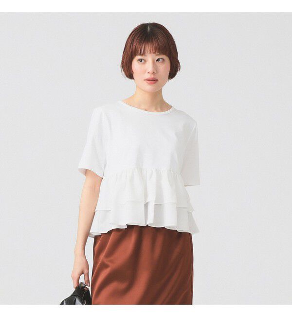 Ray BEAMS 「ティアード キリカエ クルーネック Tシャツ」|Tシャツ・カットソー|