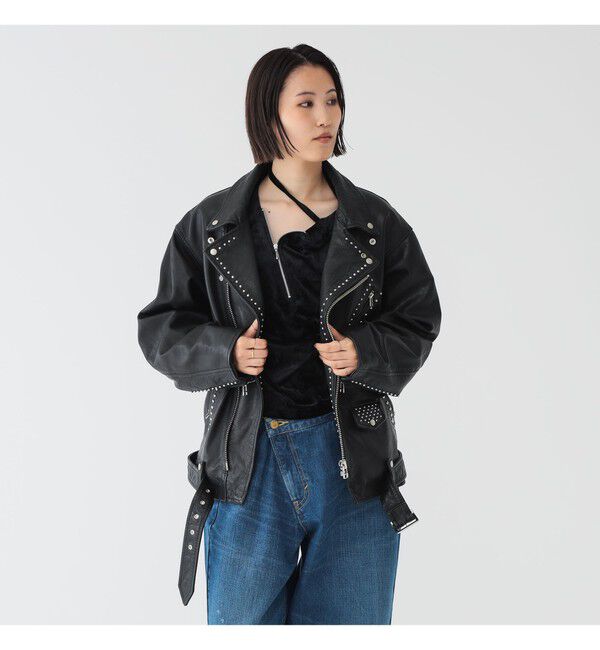 BEAMSBOY「maturely / ダブル ライダース ジャケット」|ブルゾン・スタジャン|