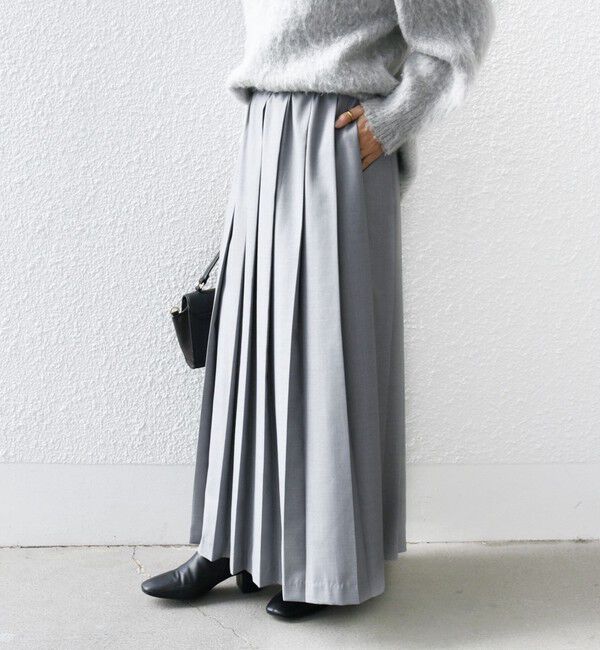 SHIPS any「SHIPS any: ウーステッド ワイド プリーツ マキシ スカート 2」|スカート|