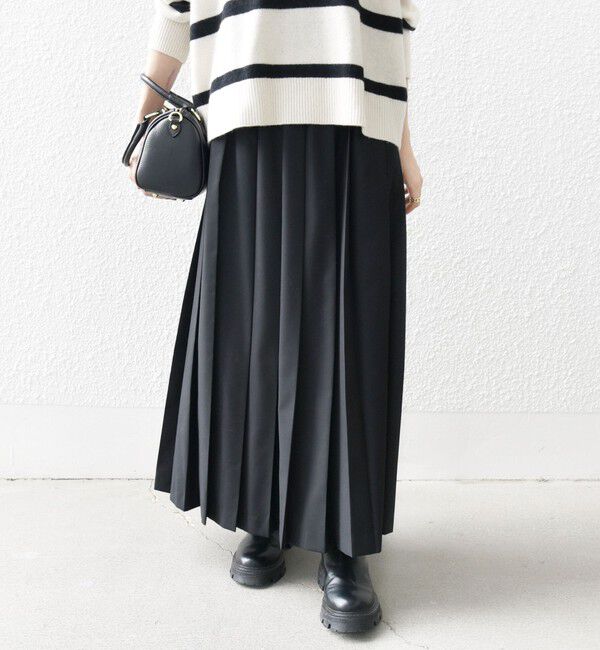 SHIPS any「SHIPS any: ウーステッド ワイド プリーツ マキシ スカート 2」|スカート|