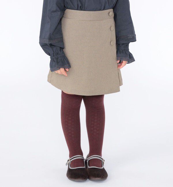 SHIPS KIDS「SHIPS KIDS:100～130cm / ラップ キュロット」|キュロット|ブラウン系