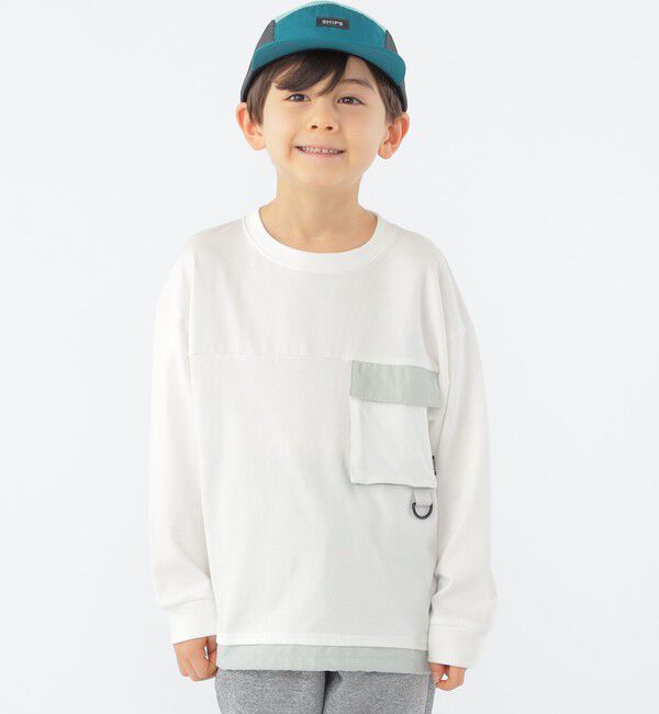 SHIPS KIDS「SHIPS KIDS:100～130cm / クールタッチ 長袖 TEE」|Tシャツ・カットソー|オフホワイト