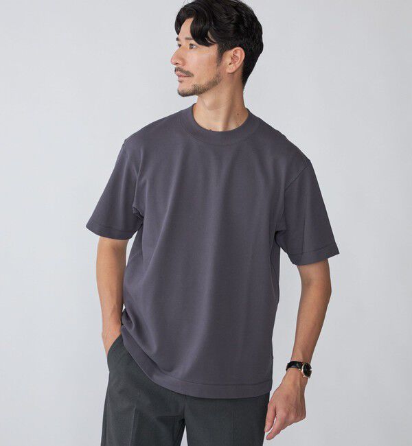 SHIPS「SHIPS: カノコ コンフォート ネック Tシャツ」|Tシャツ・カットソー|ダークグレー