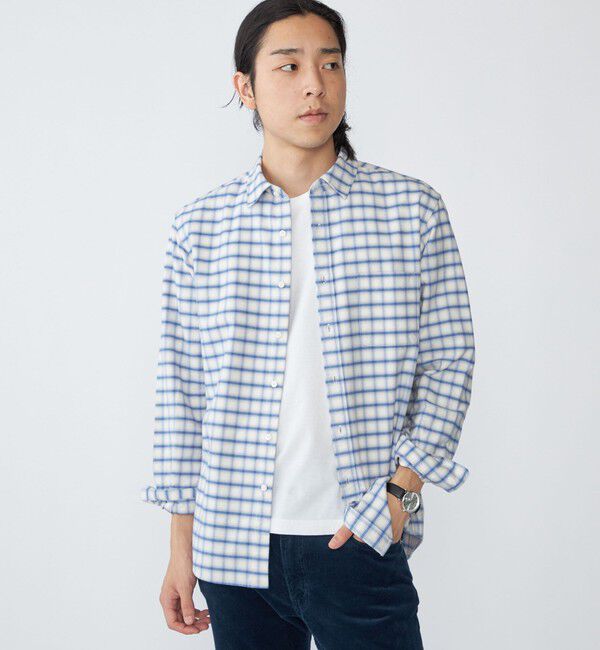 SHIPS「SHIPS: レギュラーカラー オンブレ チェック ネルシャツ」|シャツ・ブラウス|
