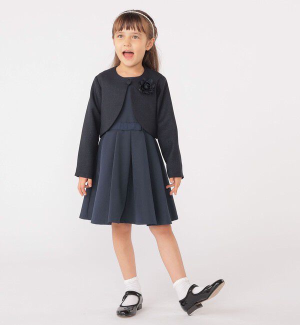 SHIPS KIDS「SHIPS KIDS:110～130cm / セレモニー ボレロジャケット コサージュ付き」|ボレロ|