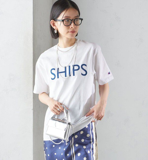 SHIPS for women「【SHIPS別注】Champion: SHIPS LOGO プリント TEE」|Tシャツ・カットソー|