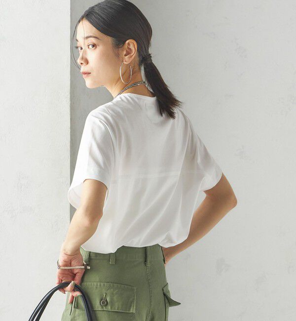 SHIPS for women「【SHIPS別注】assiette:〈手洗い可能〉プレミアム 天竺 Uネック TEE」|Tシャツ・カットソー|