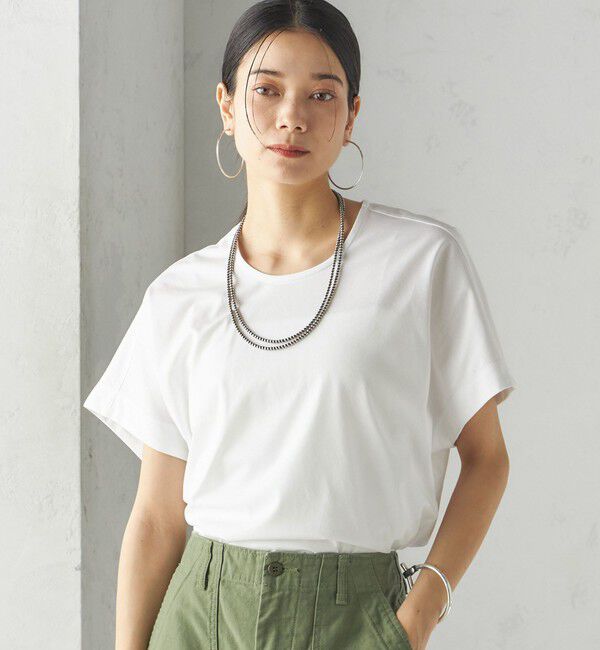 SHIPS for women「【SHIPS別注】assiette:〈手洗い可能〉プレミアム 天竺 Uネック TEE」|Tシャツ・カットソー|