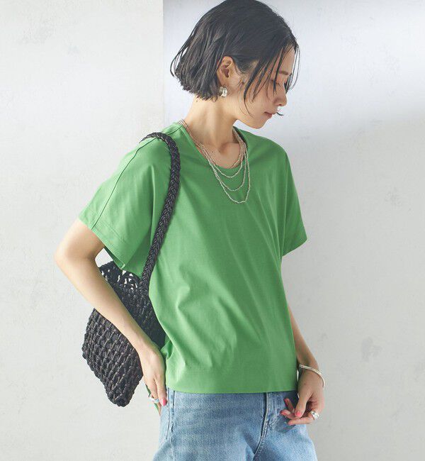 SHIPS for women「【SHIPS別注】assiette:〈手洗い可能〉プレミアム 天竺 Uネック TEE」|Tシャツ・カットソー|