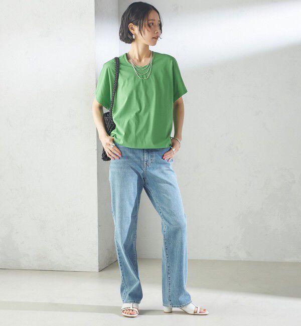 SHIPS for women「【SHIPS別注】assiette:〈手洗い可能〉プレミアム 天竺 Uネック TEE」|Tシャツ・カットソー|