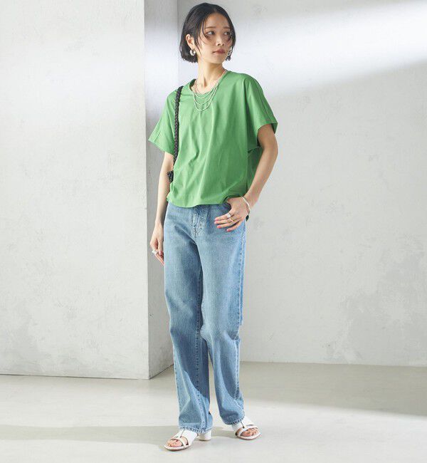 SHIPS for women「【SHIPS別注】assiette:〈手洗い可能〉プレミアム 天竺 Uネック TEE」|Tシャツ・カットソー|