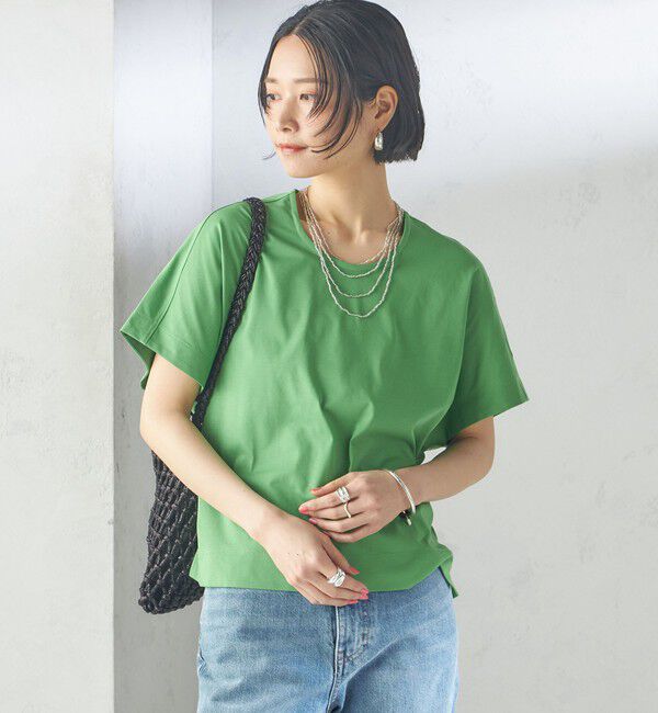 SHIPS for women「【SHIPS別注】assiette:〈手洗い可能〉プレミアム 天竺 Uネック TEE」|Tシャツ・カットソー|