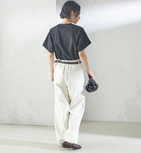 SHIPS for women「【SHIPS別注】assiette:〈手洗い可能〉プレミアム 天竺 Uネック TEE」|Tシャツ・カットソー|