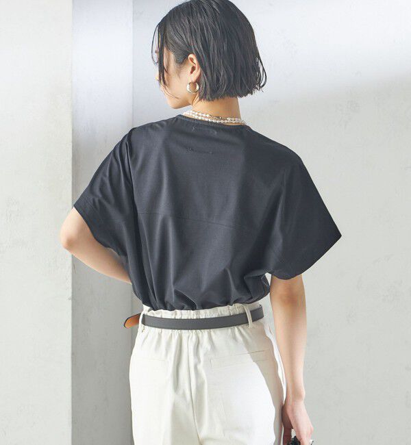 SHIPS for women「【SHIPS別注】assiette:〈手洗い可能〉プレミアム 天竺 Uネック TEE」|Tシャツ・カットソー|