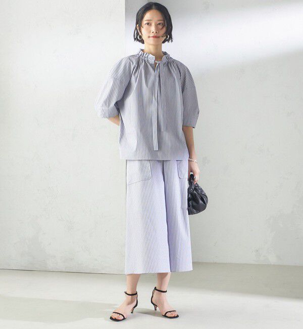 SHIPS for women「〈手洗い可能〉ストライプ フロント ポケット フレア スカート」|スカート|