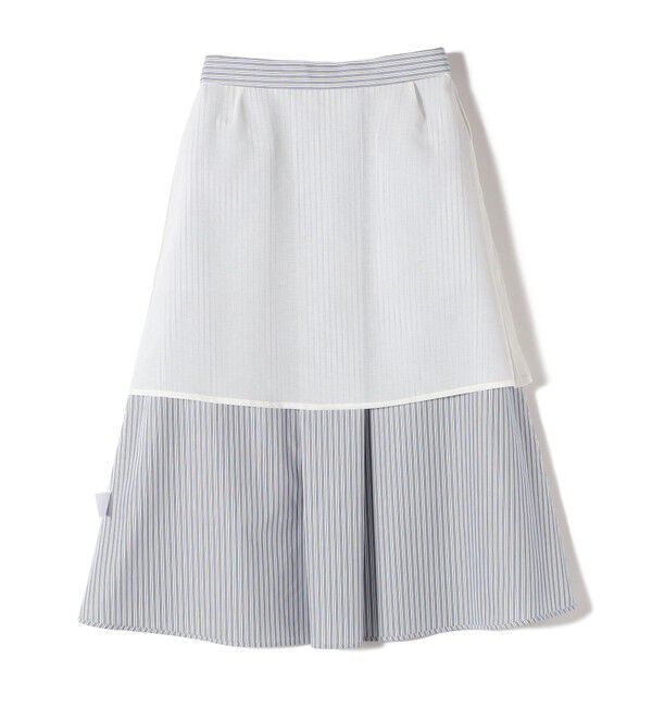 SHIPS for women「〈手洗い可能〉ストライプ フロント ポケット フレア スカート」|スカート|