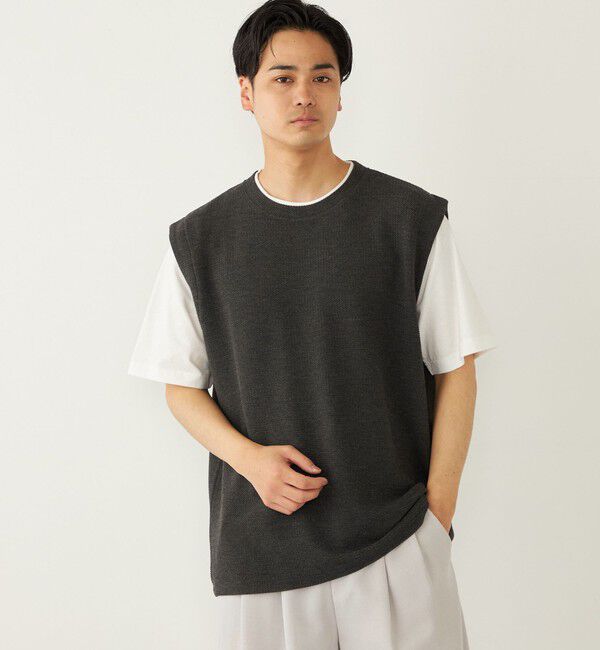 SHIPS Colors 「SHIPS Colors:ベスト フェイクレイヤード Tシャツ」|Tシャツ・カットソー|ダークグレー