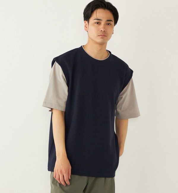 SHIPS Colors 「SHIPS Colors:ベスト フェイクレイヤード Tシャツ」|Tシャツ・カットソー|ネイビー