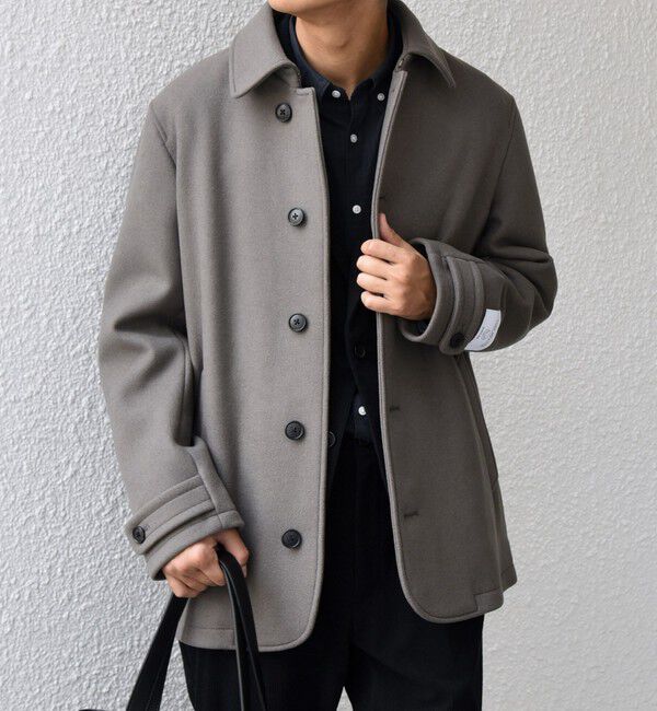 SHIPS any「SHIPS any: PURE WOOL MELTON シングル Pコート 25AW◇」|ピーコート|グレー