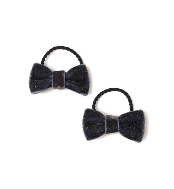 SHIPS KIDS「SHIPS KIDS: ラメ ミニ リボン ヘアゴム セット」|ヘアゴム・シュシュ|ネイビー