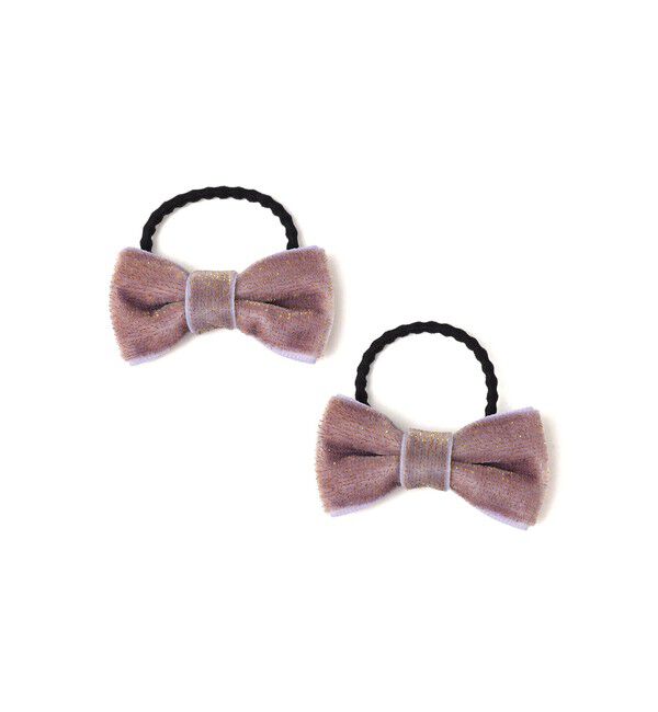 SHIPS KIDS「SHIPS KIDS: ラメ ミニ リボン ヘアゴム セット」|ヘアゴム・シュシュ|パープル