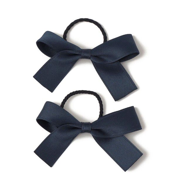 SHIPS KIDS「SHIPS KIDS:サテン リボン ヘアゴム 2コセット」|ヘアゴム・シュシュ|ネイビー