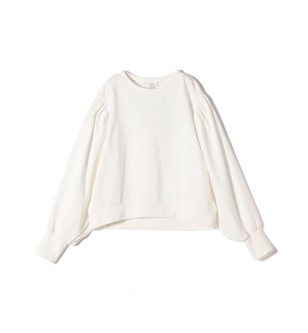 SHIPS for women「【WEB限定】〈手洗い可能〉ショルダー タック パフ スリーブ ミニ 裏毛 プルオーバー」|Tシャツ・カットソー|