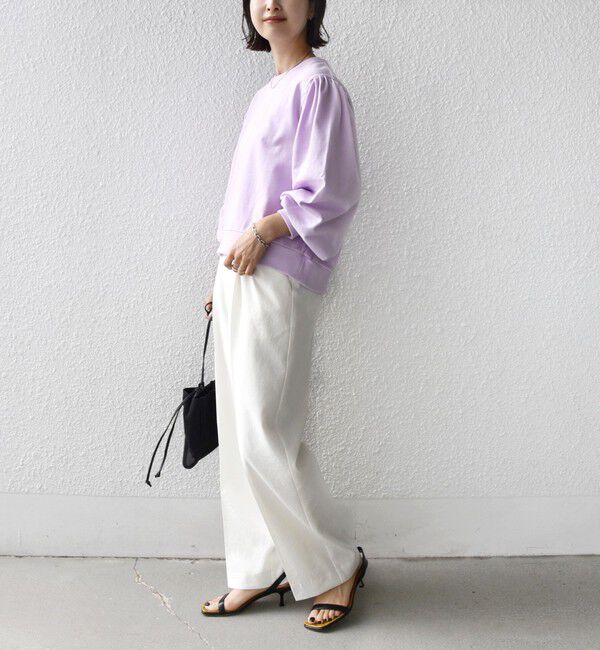 SHIPS for women「【WEB限定】〈手洗い可能〉ショルダー タック パフ スリーブ ミニ 裏毛 プルオーバー」|Tシャツ・カットソー|