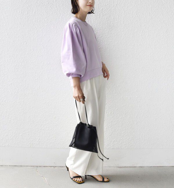 SHIPS for women「【WEB限定】〈手洗い可能〉ショルダー タック パフ スリーブ ミニ 裏毛 プルオーバー」|Tシャツ・カットソー|