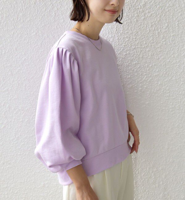 SHIPS for women「【WEB限定】〈手洗い可能〉ショルダー タック パフ スリーブ ミニ 裏毛 プルオーバー」|Tシャツ・カットソー|