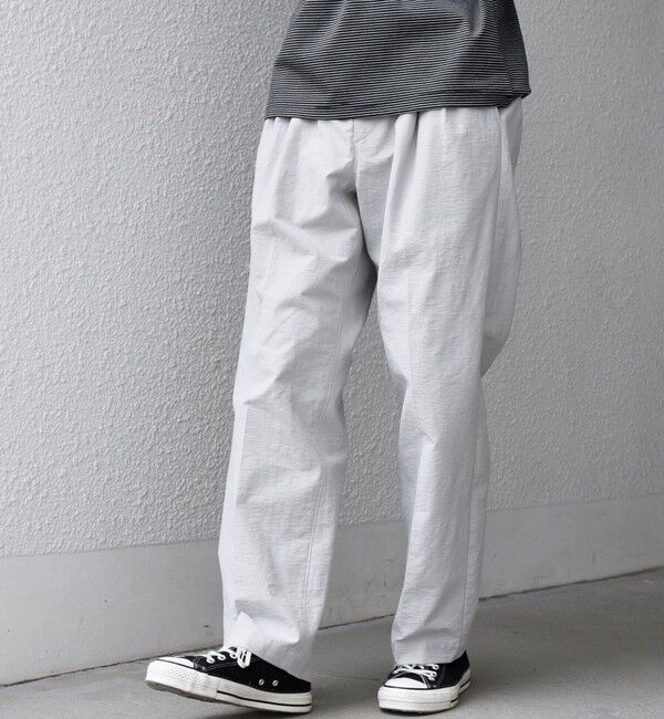 SHIPS any「SHIPS any: コットン/ナイロン ワッシャー 2タック セミワイド イージー パンツ(セットアップ対応)◆」|チノ|
