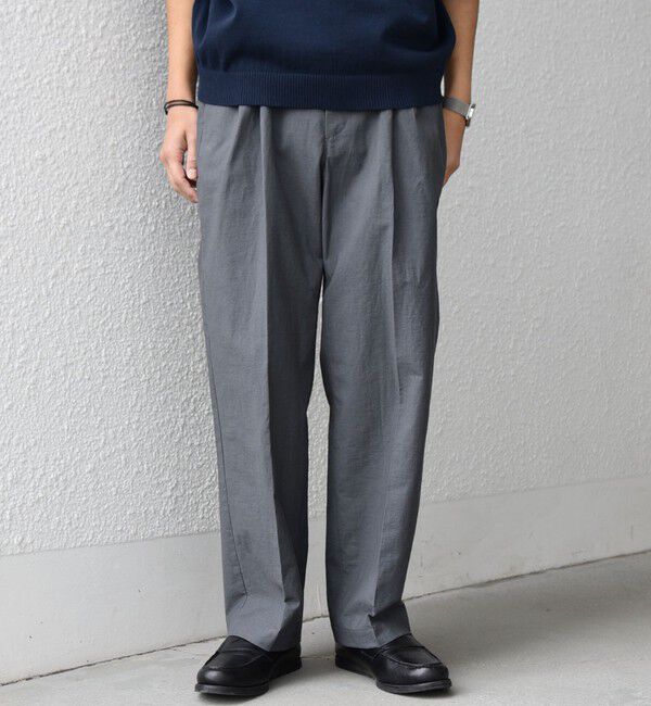 SHIPS any「SHIPS any: コットン/ナイロン ワッシャー 2タック セミワイド イージー パンツ(セットアップ対応)◆」|チノ|