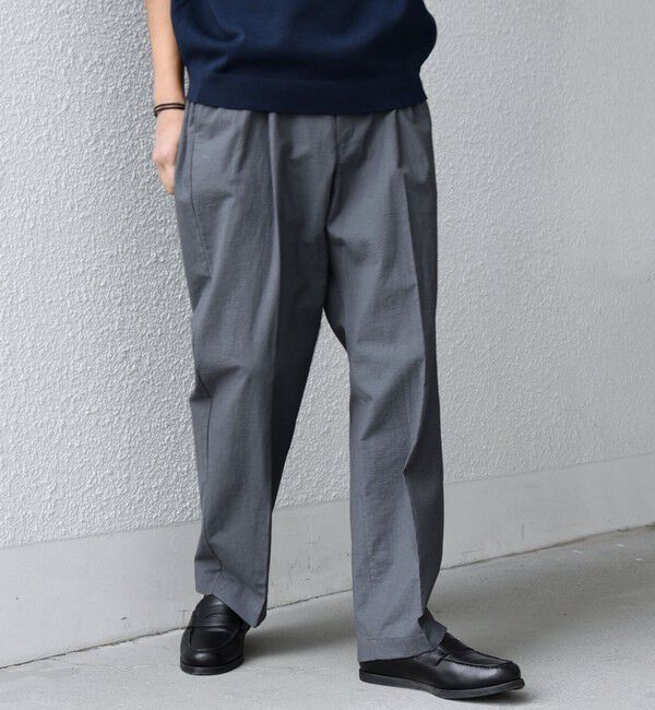 SHIPS any「SHIPS any: コットン/ナイロン ワッシャー 2タック セミワイド イージー パンツ(セットアップ対応)◆」|チノ|