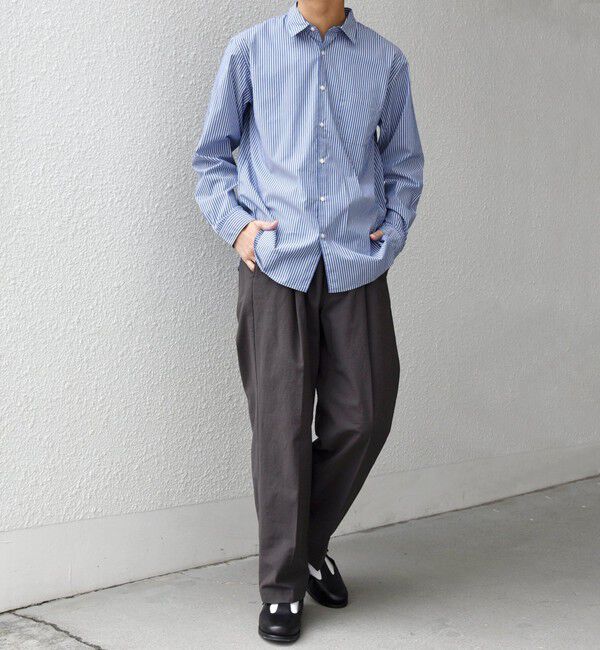 SHIPS any「SHIPS any: コットン/ナイロン ワッシャー 2タック セミワイド イージー パンツ(セットアップ対応)◆」|チノ|