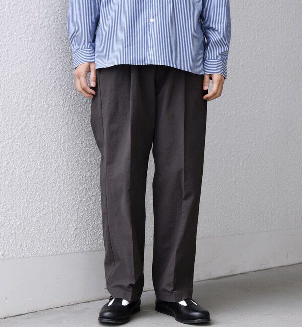 SHIPS any「SHIPS any: コットン/ナイロン ワッシャー 2タック セミワイド イージー パンツ(セットアップ対応)◆」|チノ|