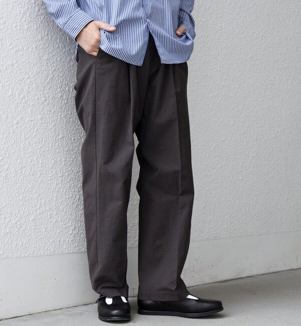 SHIPS any「SHIPS any: コットン/ナイロン ワッシャー 2タック セミワイド イージー パンツ(セットアップ対応)◆」|チノ|