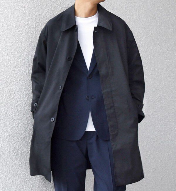 SHIPS any「SHIPS any:〈撥水加工〉タスラン SOLOTEX(R) ステンカラー コート 26SS◇」|ステンカラーコート|ブラック