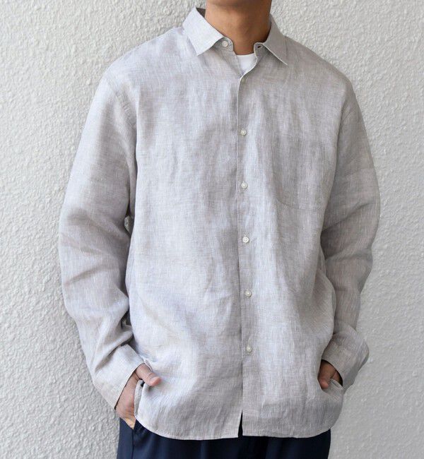 SHIPS any「SHIPS any:〈洗濯機可能〉ピュアリネン レギュラーカラー シャツ 26SS◆」|シャツ・ブラウス|