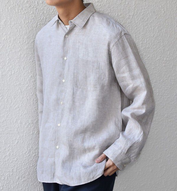 SHIPS any「SHIPS any:〈洗濯機可能〉ピュアリネン レギュラーカラー シャツ 26SS◆」|シャツ・ブラウス|