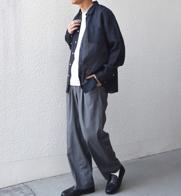 SHIPS any「SHIPS any:〈洗濯機可能〉ピュアリネン レギュラーカラー シャツ 26SS◆」|シャツ・ブラウス|