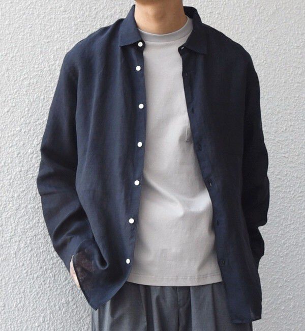 SHIPS any「SHIPS any:〈洗濯機可能〉ピュアリネン レギュラーカラー シャツ 26SS◆」|シャツ・ブラウス|