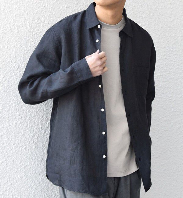 SHIPS any「SHIPS any:〈洗濯機可能〉ピュアリネン レギュラーカラー シャツ 26SS◆」|シャツ・ブラウス|