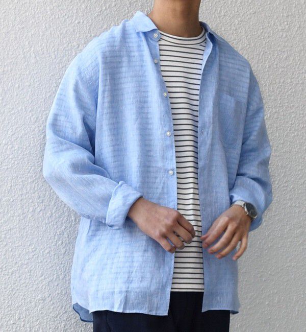 SHIPS any「SHIPS any:〈洗濯機可能〉ピュアリネン レギュラーカラー シャツ 26SS◆」|シャツ・ブラウス|