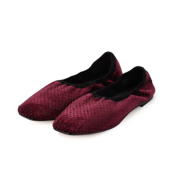 TOMORROWLAND GOODS「PELLICO SUNNY Velvet stone フラットシューズ」|バレエシューズ|39 ボルドー